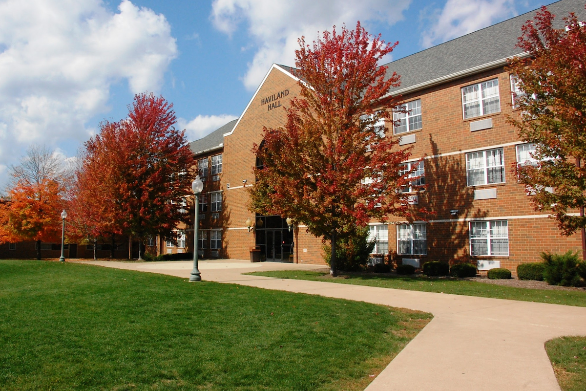 Exterior image of a three story brick building at Malone, Haviland Hall